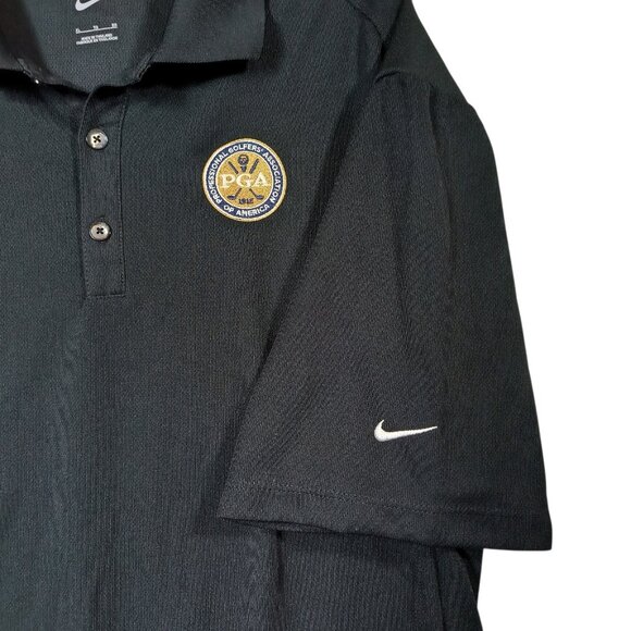 Nike Golf PGA Jim Beam Polo Shirt Mens XL Black Dri-FIT Promo Staff Shirt - Picture 6 of 9